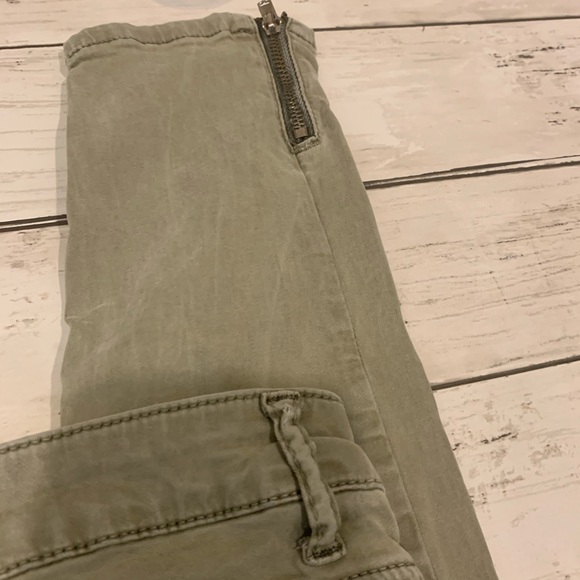 Zara jeans green size US 4 XS zippers skinny - Picture 6 of 9